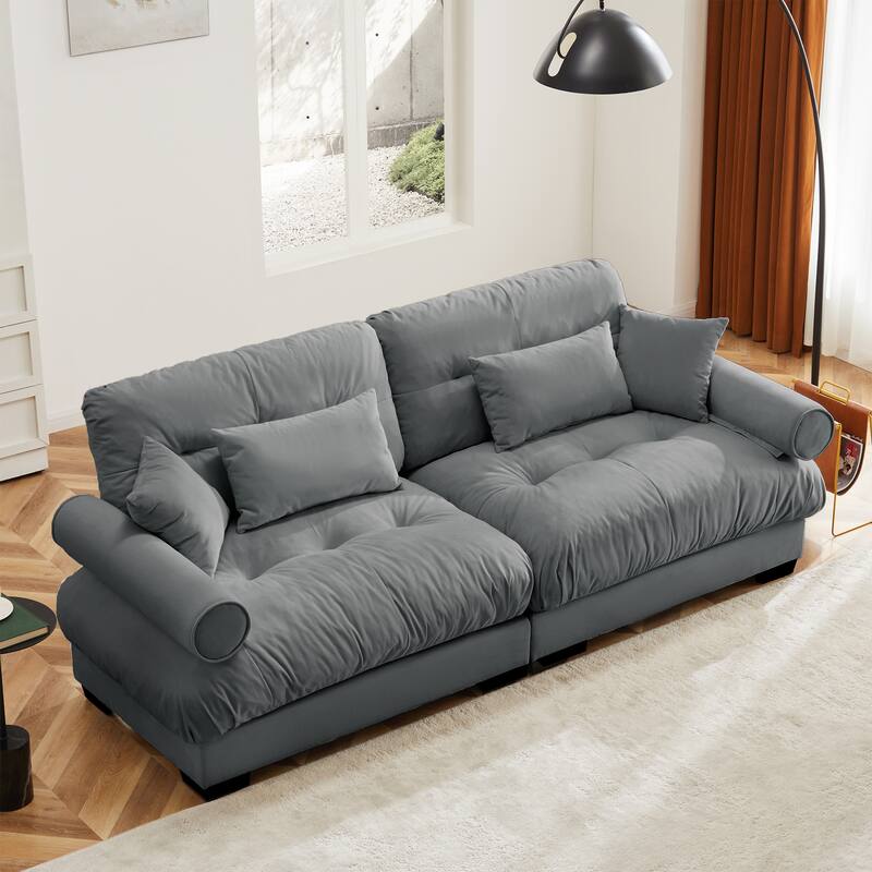 GDFStudio - Velvet 2-Seater 93.7" Loveseat with Bolstered Armrests