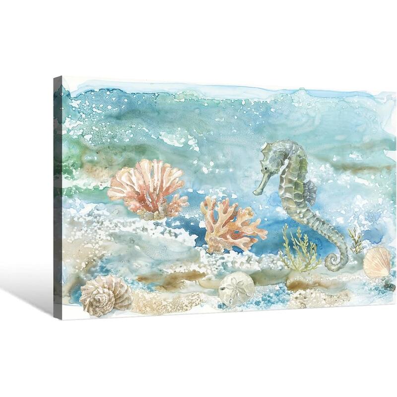 Ocean Wall Decor Seahorse Canvas Art Coastal Marine Sea Life