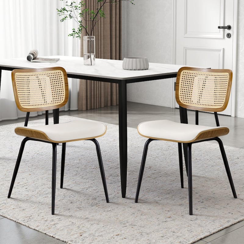 Faux Leather Upholstered Dining Chairs Set of 2/4 - 33.5"H x 19.3"W x 23"D