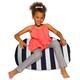 Kids Bean Bag Chair, Big Comfy Chair - Machine Washable Cover - 27 Inch Medium - Canvas Stripes Blue and White