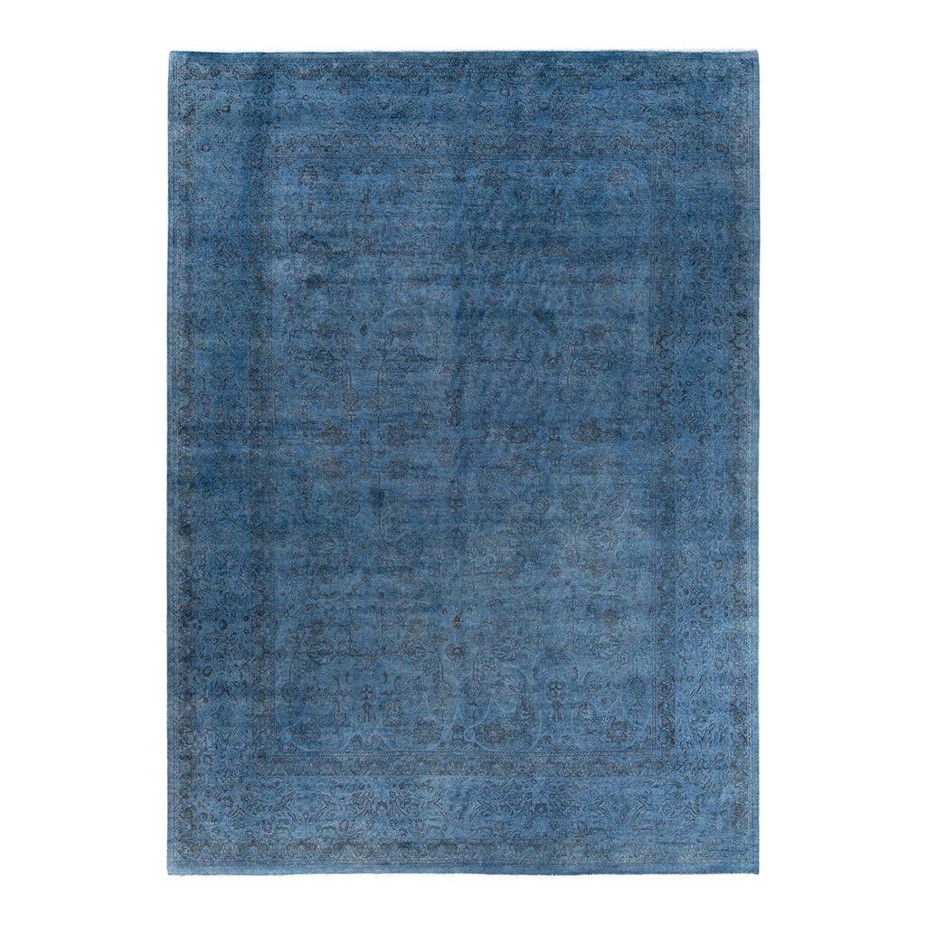 Fine Vibrance One-of-a-Kind Hand-Knotted Area Rug - Blue, 9' 4" x 12' 9" - 9' 4" x 12' 9"