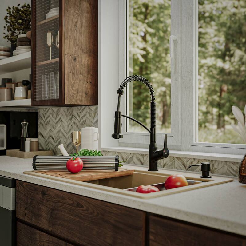 Karran USA QTWS-880 33" Drop In Double Basin Quartz Composite Kitchen