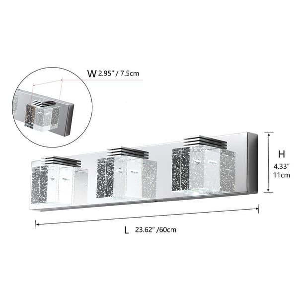 Modern 3Light Cube Bubble Glass Shape LED Vanity Lamp On Sale Bed