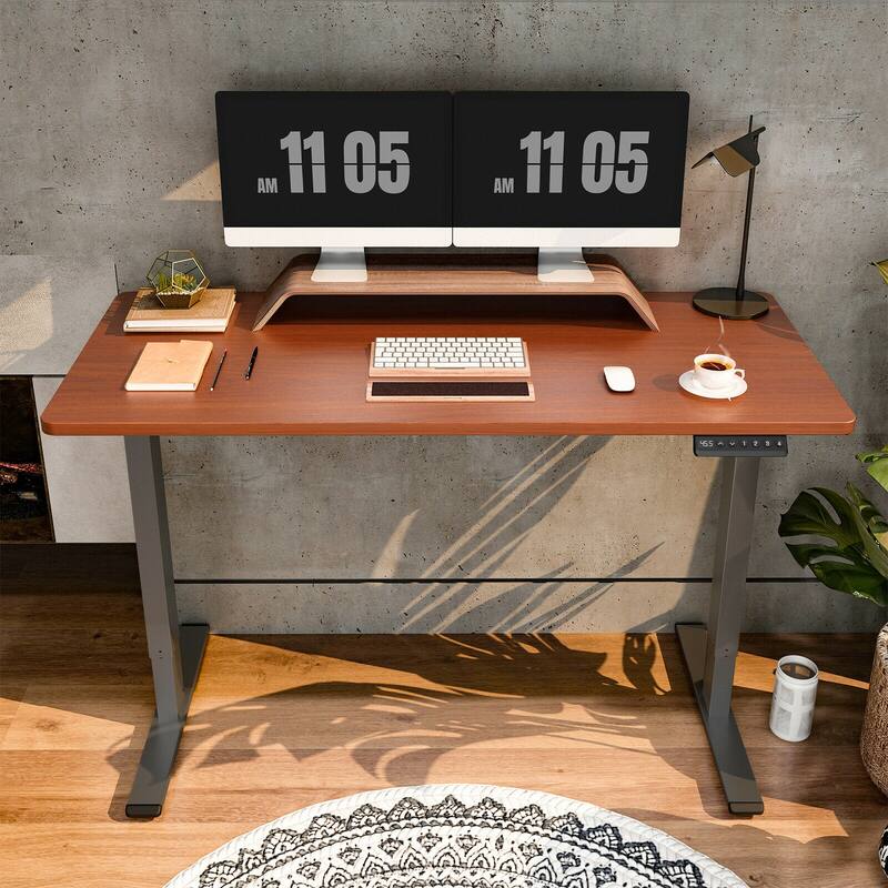 FLEXISPOT 55 x 28 Home Office Standing Desk Electric Height Adjustable Desk with LED Memory Control
