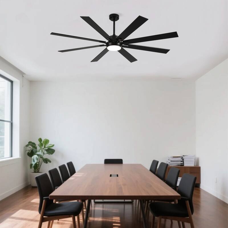 Large Size 8 pcs Blades Ceiling Fan With Dimmable LED