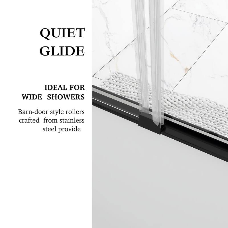 60'' x 58'' Double Sliding Tub Door in Chrome with Clear Tempered Glass