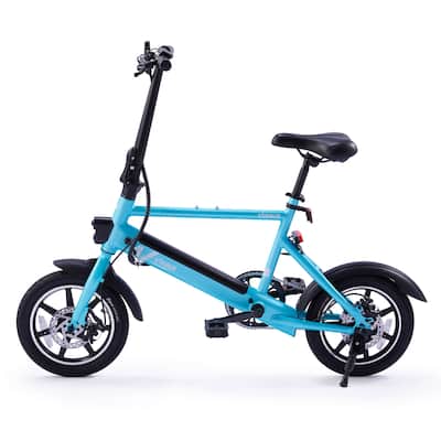 VIRIBUS Folding Electric Bike w Dual Disc Brakes 14-Inch Road Bicycle
