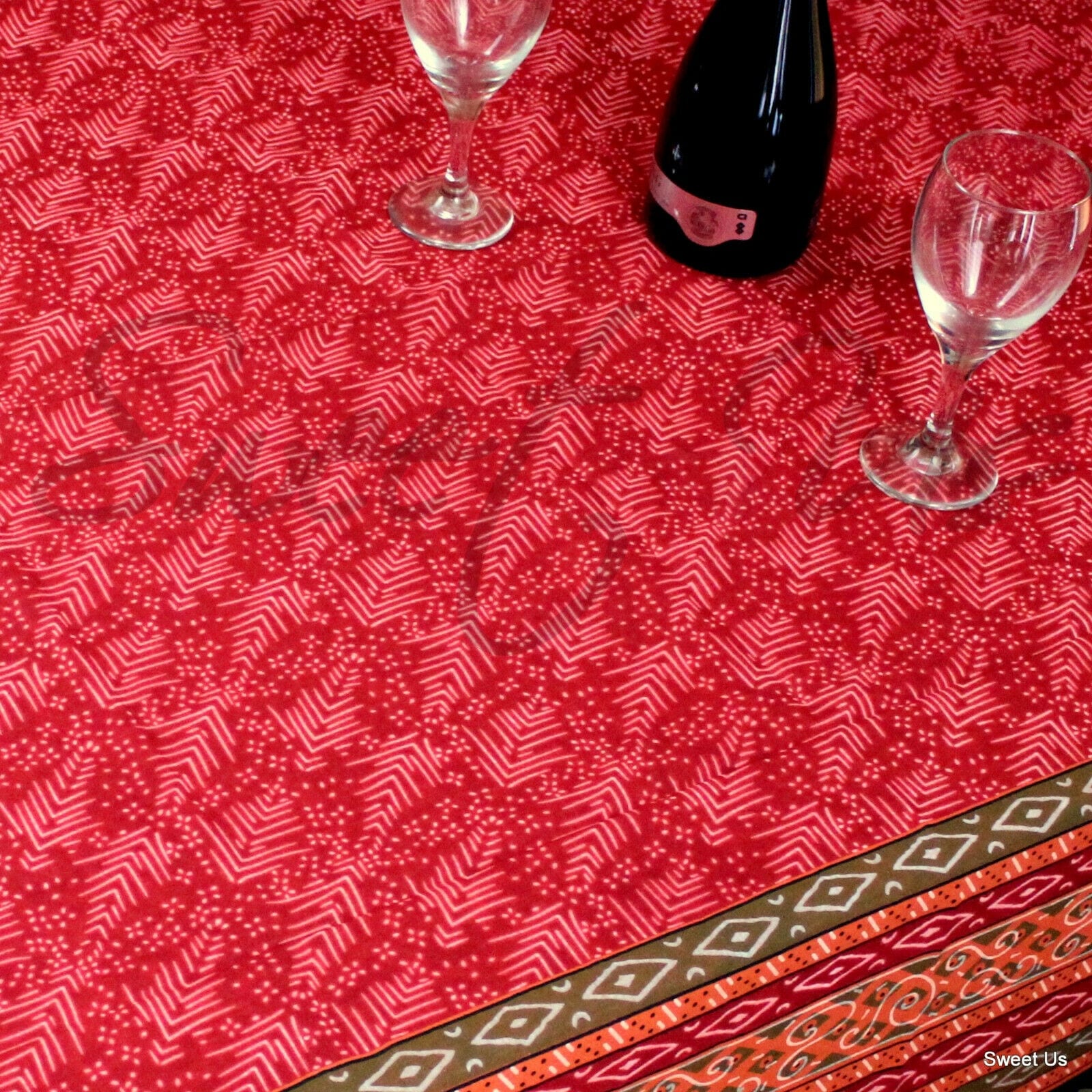 Cotton Calico Block Print Round Tablecloth Rectangle Square Table Linen For Dining Kitchen Overstock 12085058