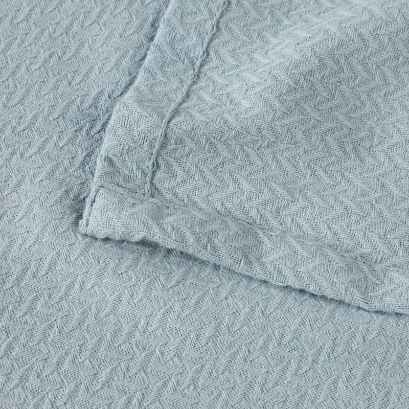Superior Nobel Cotton Textured Chevron Lightweight Woven Blanket