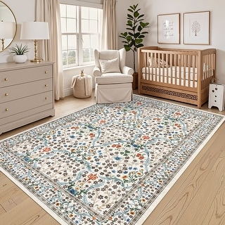Floorsense Area Rug Garvee Lush Vine Floral Area Rug - Bed Bath & Beyond - 43092028