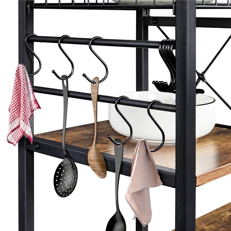Yaheetech Metal Frame Baker's Rack Kitchen Island Storage Shelf