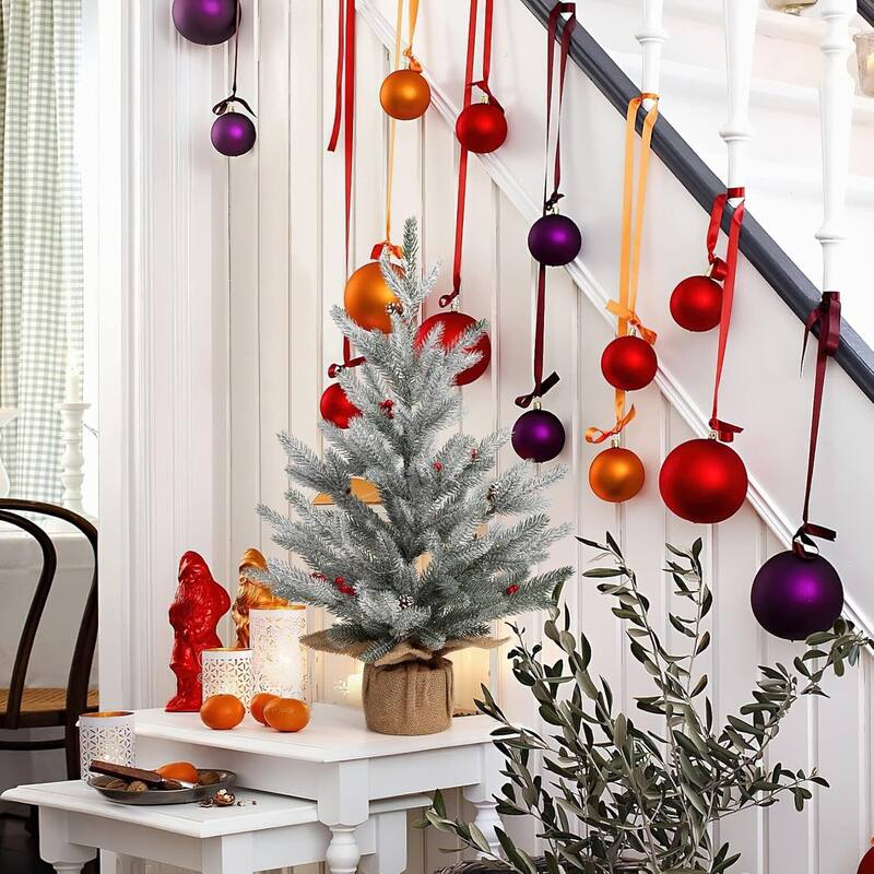 2 Ft Prelit Table Top Small Christmas Tree with Lights - 2 ft