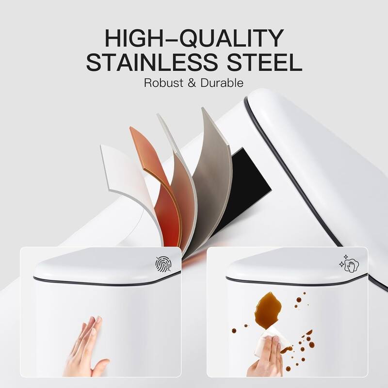 1.3 Gallons Trash Can, Step Garbage Can for Bathroom, Bedroom, Office, Kitchen