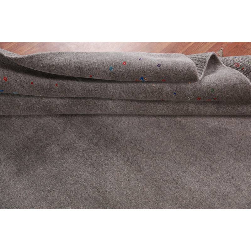 Gabbeh Indian Area Rug Hand-Knotted Wool Carpet - 7'10" x 9'9"