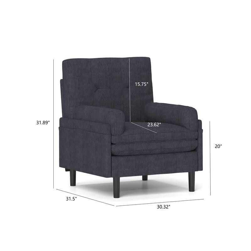 Corduroy Convertible Sofa, Ergonomic Lounge Chair and Bed