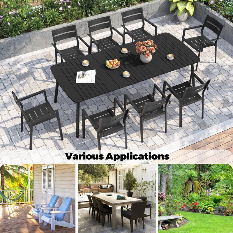 VredHom Outdoor Rectangular Aluminum Dining Table