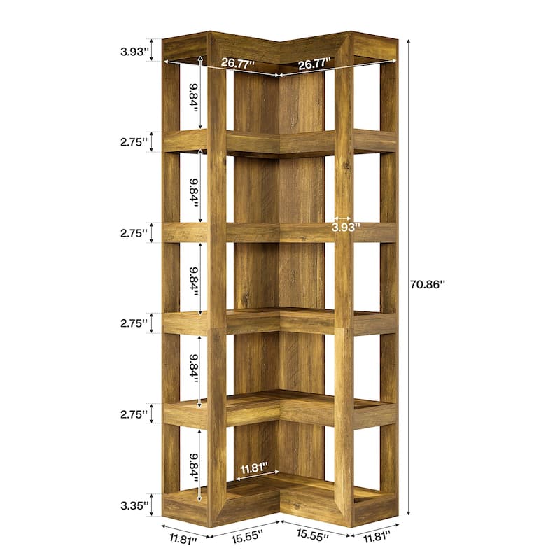 Tall L-Shaped Corner Bookshelf