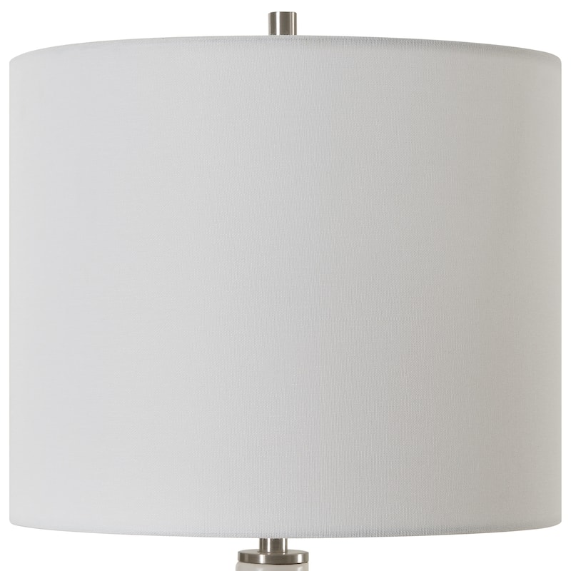 Matte Black and Chalk White Color Block Ceramic Table Lamp
