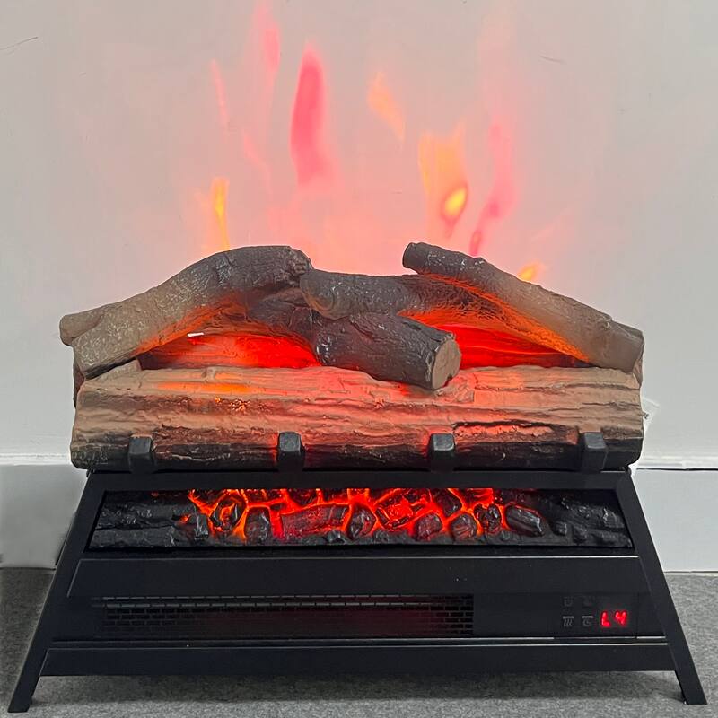 23" Infrared Electric Fireplace Log Set Insert, 1500W Heater for Indoor Use with Realistic Flame Effect and Remote Control