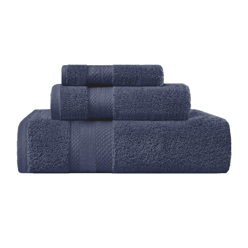 Superior Turkish Cotton 3 Piece Solid Plush Heavyweight Towel Set