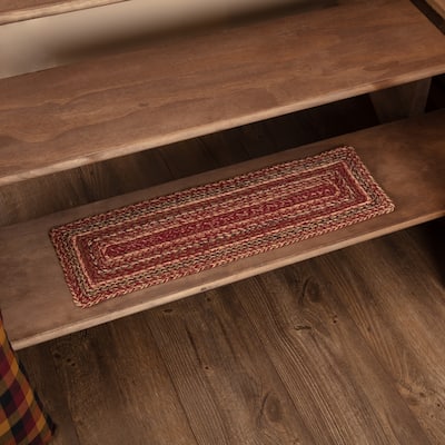Burgundy Red Primitive Country Flooring Jute Stair Tread with Latex