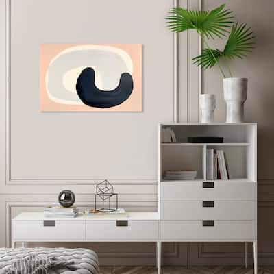 Wynwood Studio Canvas Abstract Abstract Links Black and Cream White Modern & Contemporary Wall Art Canvas Print