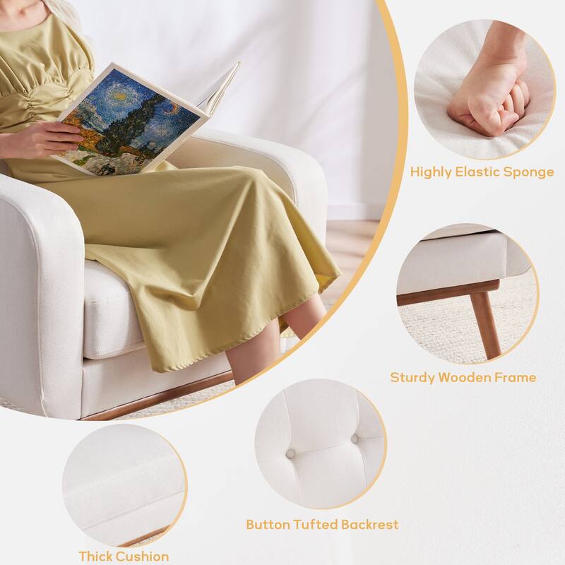 Tufted-Fabric-Upholstered-Accent Chair