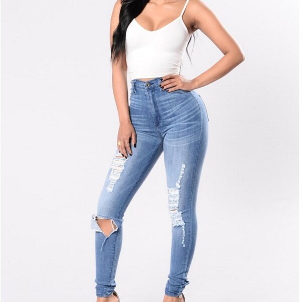 stretch blue jeans womens