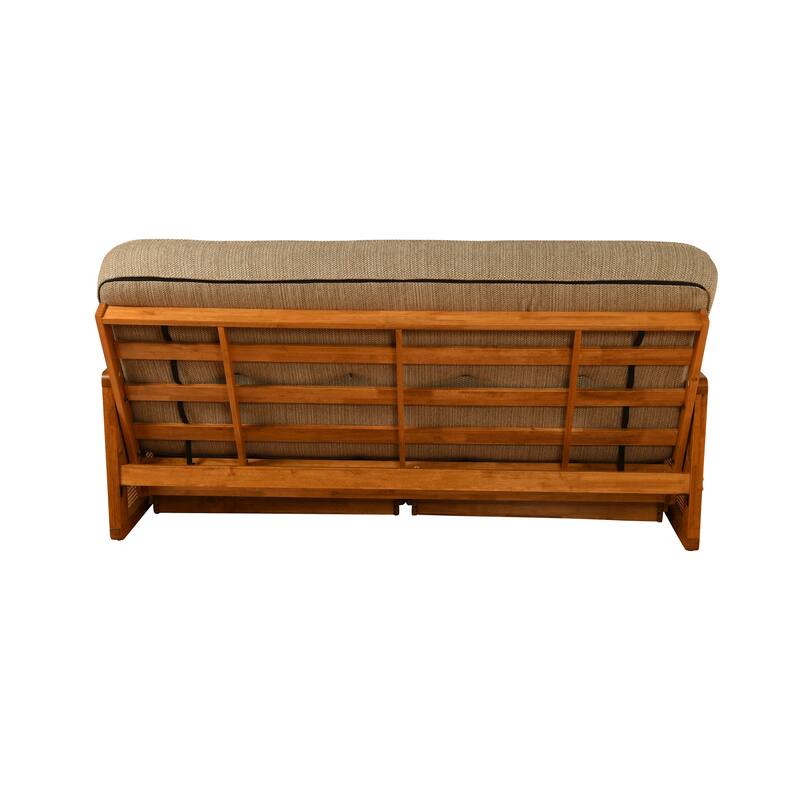 Somette Westport Full-size Futon Frame with Storage in Honey, Mattress Not Included