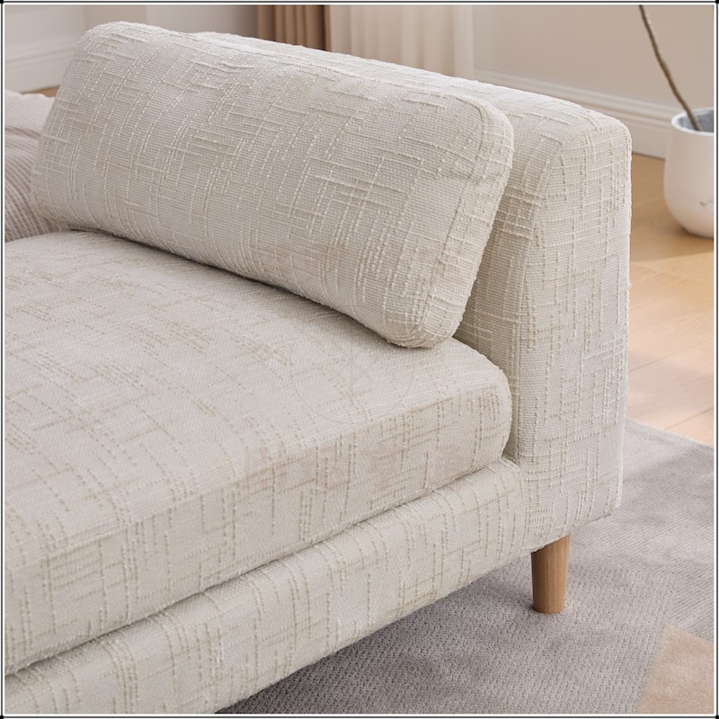 83.1"Wide Chenille Upholstered End of Bed Bench with Armrests