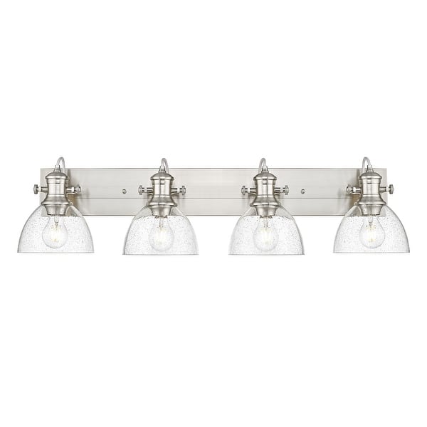 slide 2 of 4, Golden Lighting Hines 4 Light 35" Wide Bathroom Vanity Light Pewter