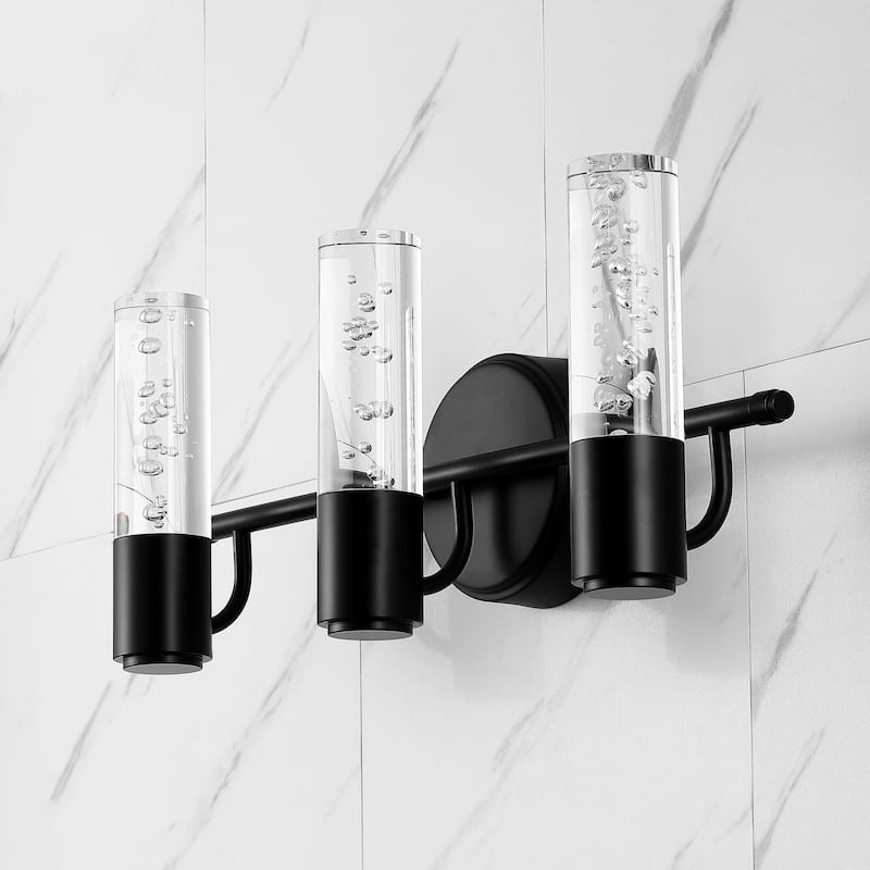 Alain Minimalist Modern Bubble Acrylic/Iron Integrated LED Vanity Light, by JONATHAN Y