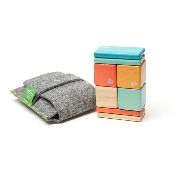 slide 2 of 11, Tegu Magnetic Wooden Blocks, Sunset, 8-Piece Pocket Pouch Assorted - STEM - Kids