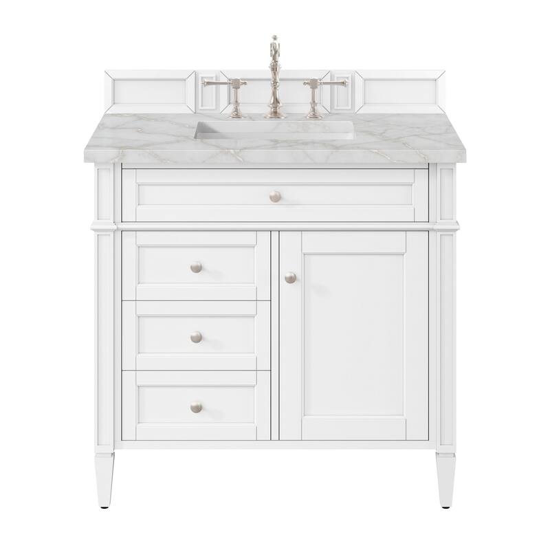 James Martin Vanities 655-V36-3VSL Brittany 36" Free Standing Single - Bright White