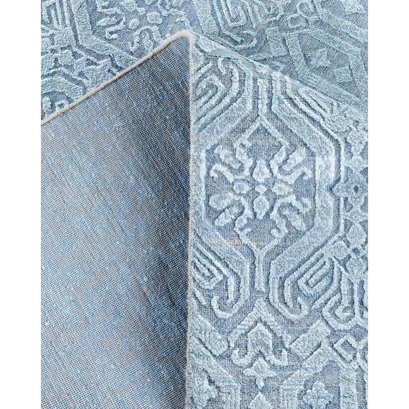 Ikat One-of-a-Kind Hand-Knotted Area Rug, Blue - 8' 1" x 10' 1"