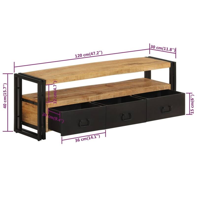 vidaXL TV Stand TV Console Sideboard TV Unit Home Media Unit Cupboard Cabinet - 47.2"x11.8"x15.7"