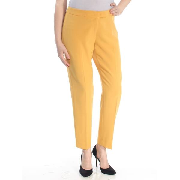 Shop Anne Klein Womens Yellow Straight Leg Wear To Work Pants Plus