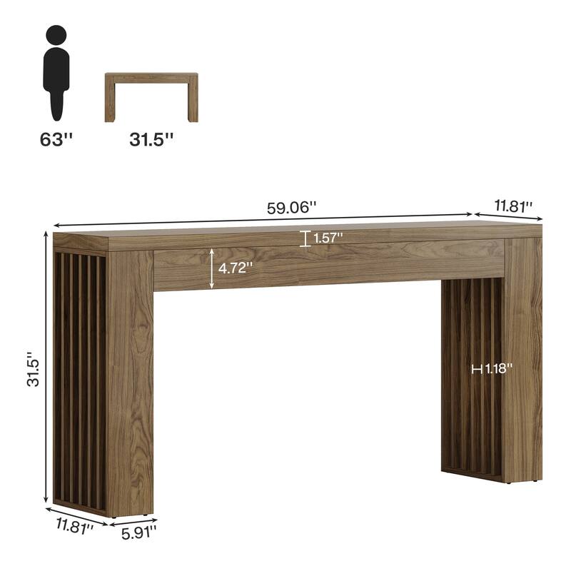 59'' Wood Console Sofa Table Behind The Couch for Entrance, Hallway