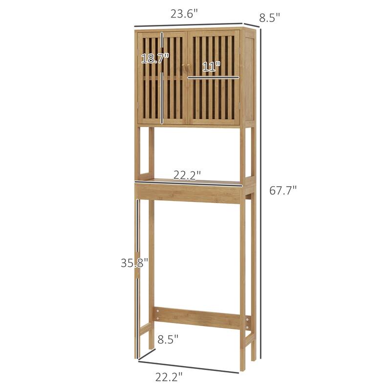 Homcom Bamboo Over The Toilet Storage Cabinet
