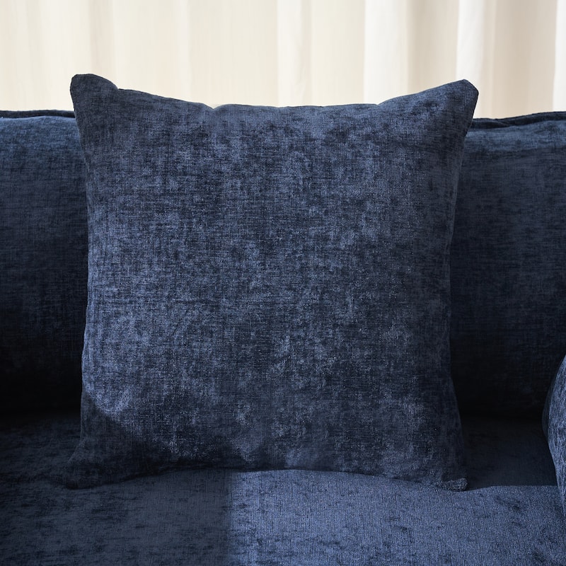 39.4" Modern Accent Chair with Ottoman, Living Room Club Chair Chenille Upholstered Armchair, Reading Chair for Bedroom