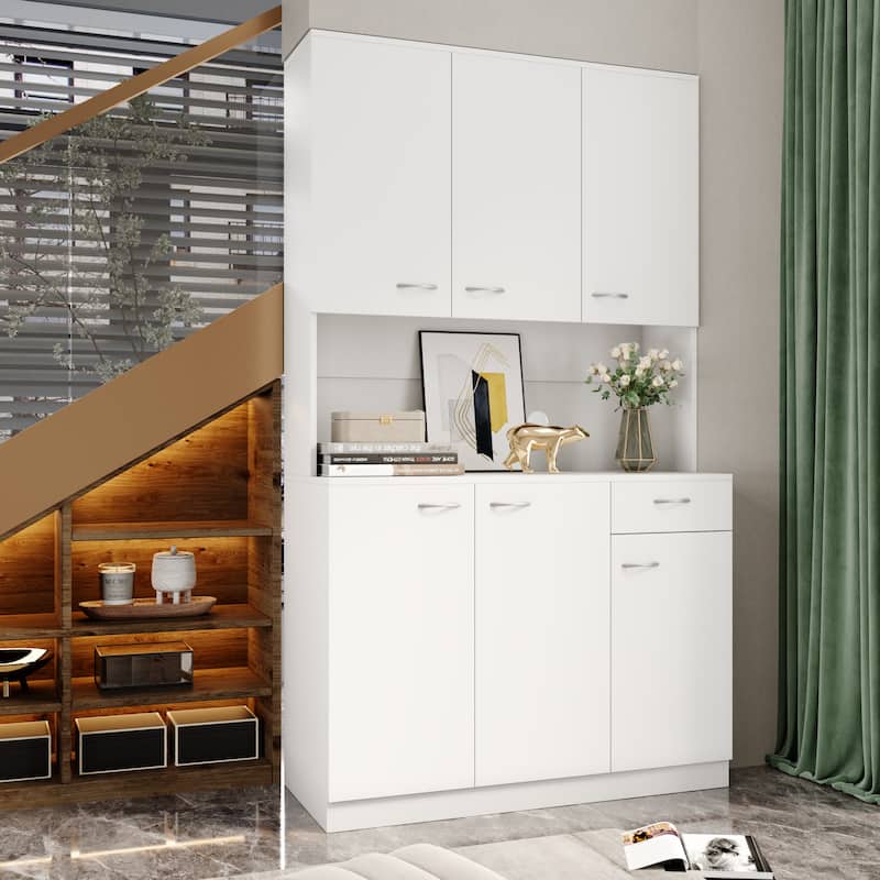 70.87" Tall Wardrobe& Kitchen Cabinet - White