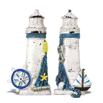 CoTa Global Lighthouse Refrigerator Nautical Blue Magnets Set of 2 - 4 inches long