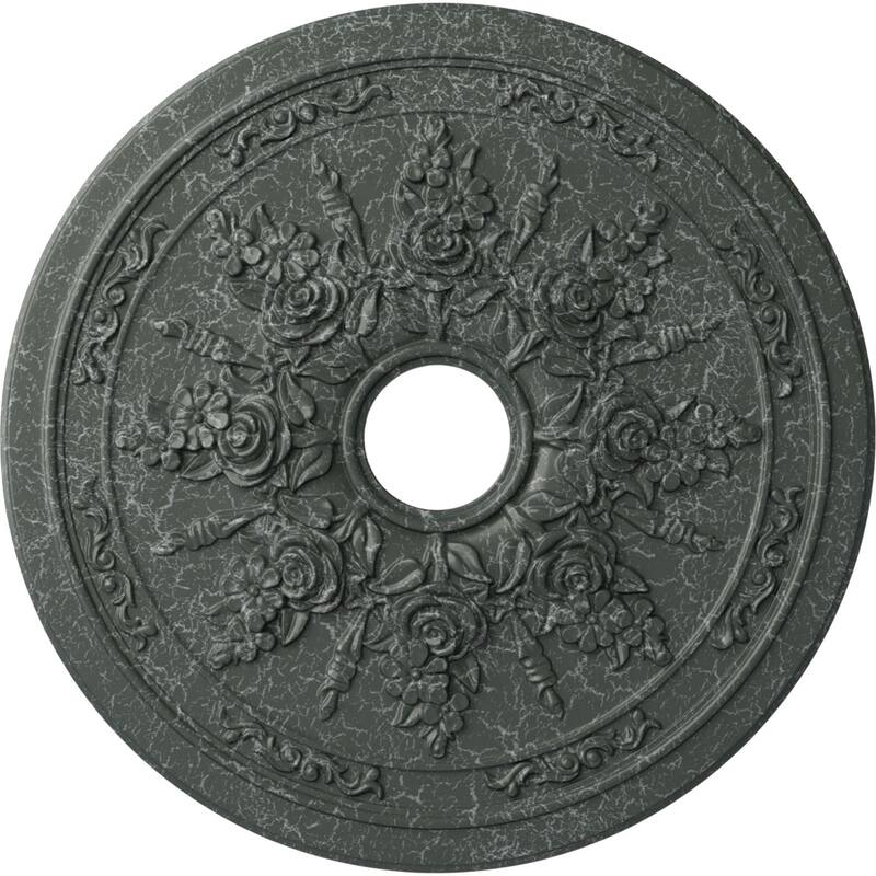 23 5/8"OD x 4"ID x 1 1/2"P Rose and Ribbon Ceiling Medallion