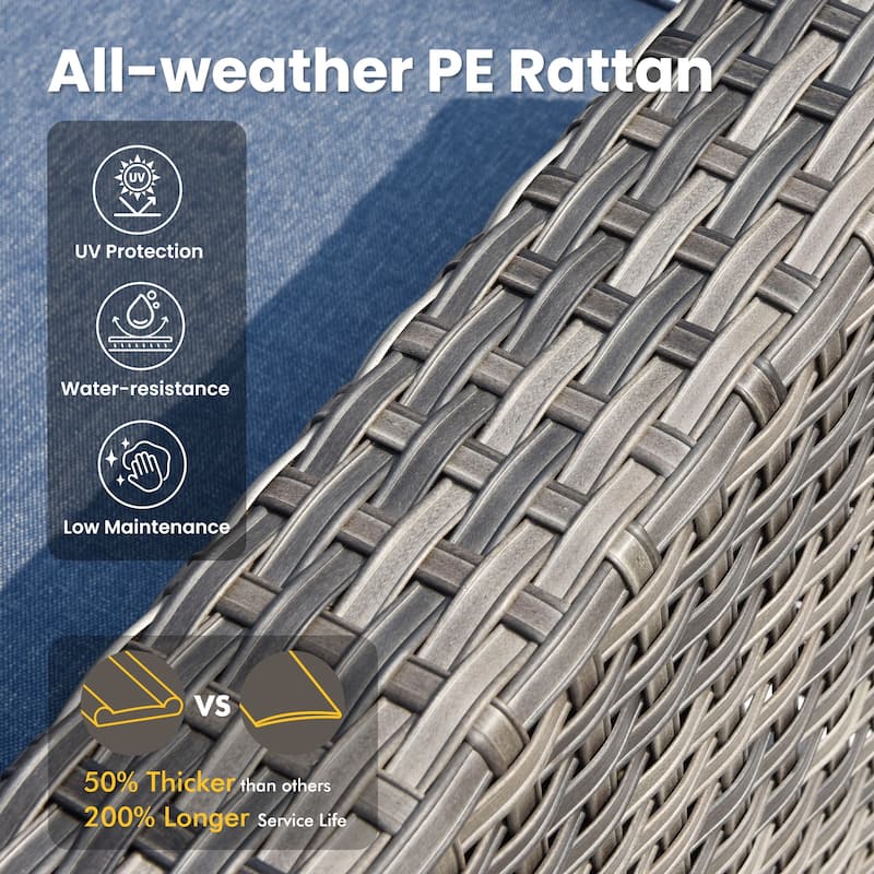 XIZZI 8-piece Patio Outdoor Wicker Furniture Swivel Chair Set