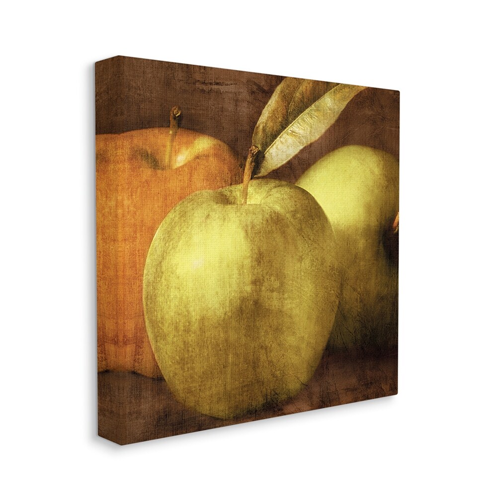 Stupell Rustic Distressed Green Apples Vintage Design Canvas-image