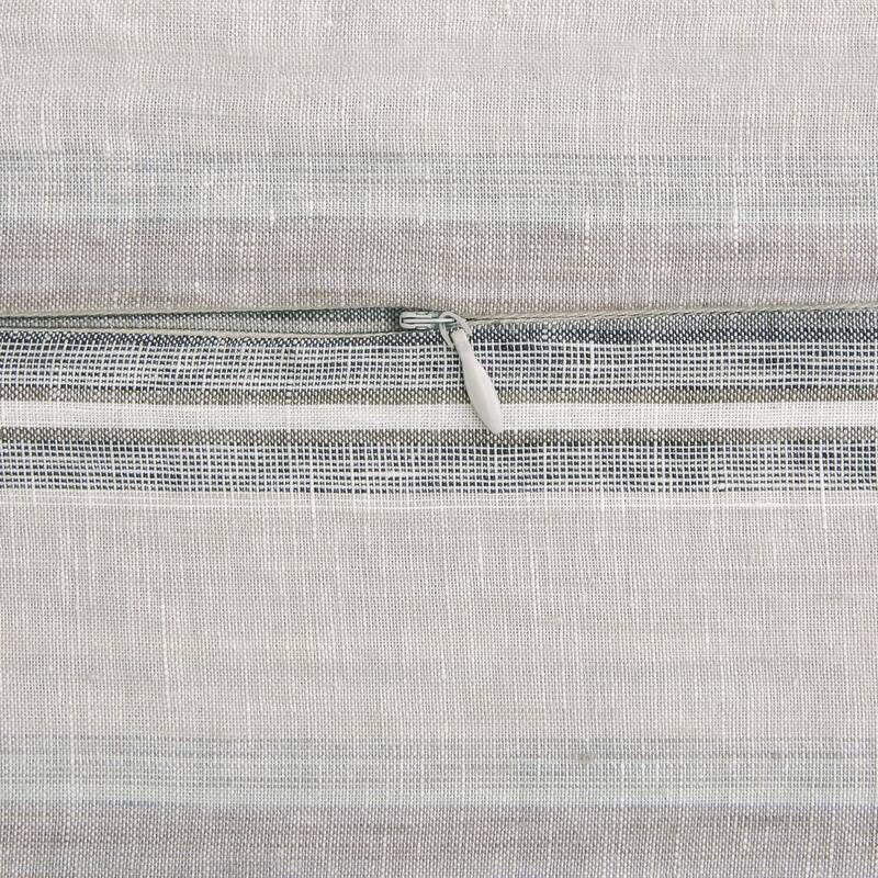 HiEnd Accents 100% French Flax Linen Variegated Stripe Duvet Cover Set, 3PC
