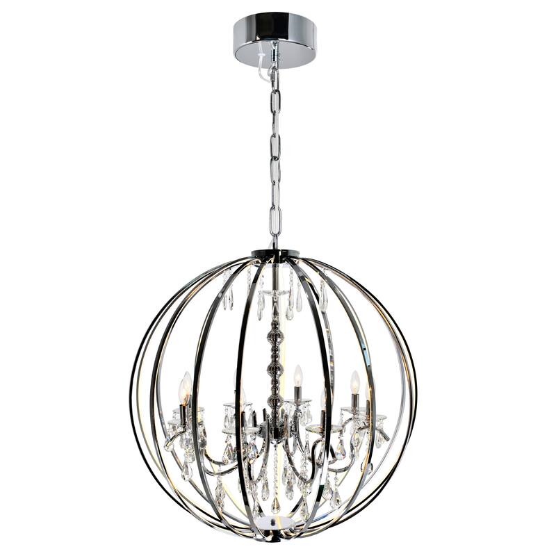 Abia 8 Light Up Chandelier With Chrome Finish