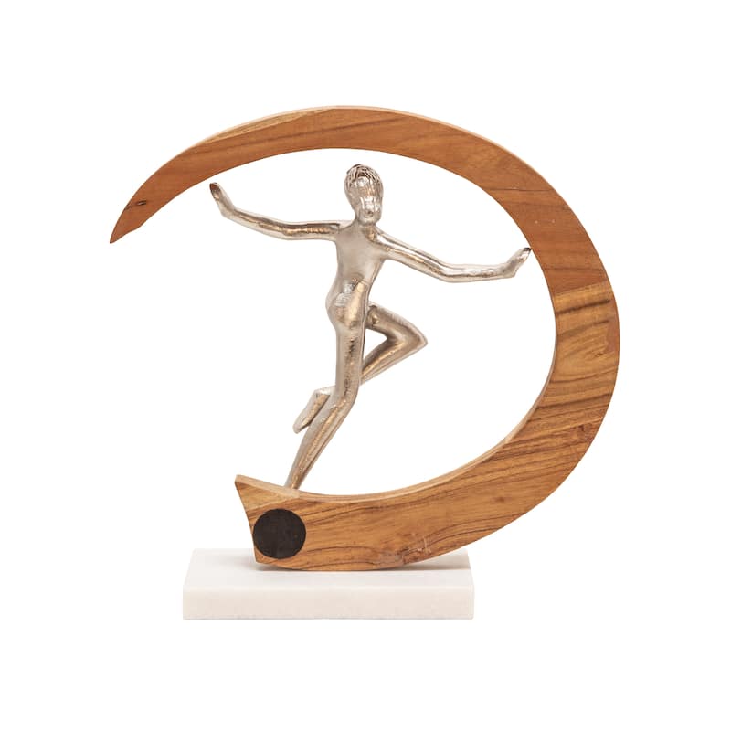 14" Metal Gymnast, Silver 14.0"H - 14.0" x 4.0" x 14.0"
