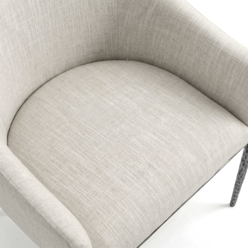 Furniture of America Zefini Modern Hammered Metal Padded Arm Chair