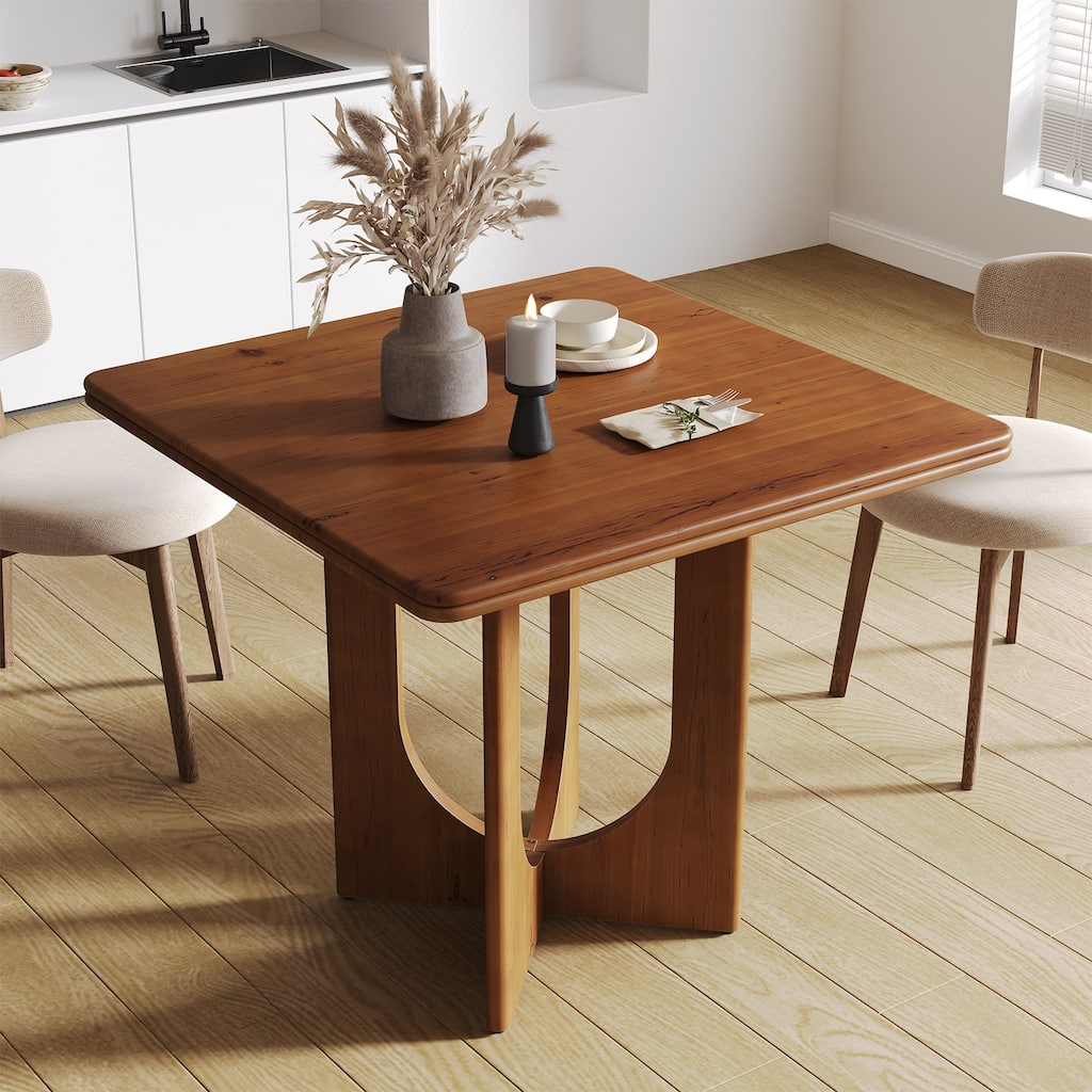 Small Solid Wood Square Dining Table for 2-4 People - 31.5" W x 31.5" D x 30.3" H